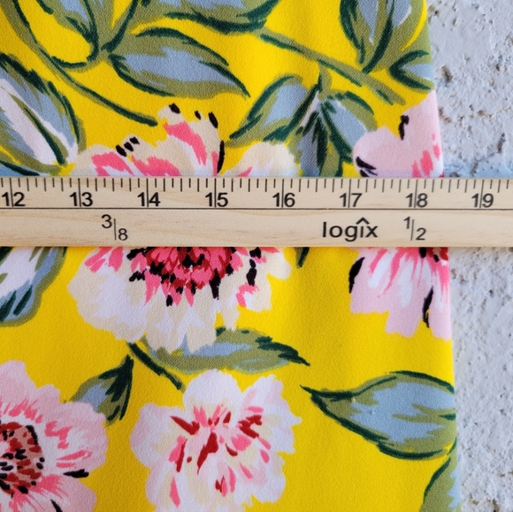 🟣Jessica Howard Floral Yellow Bodycon Slim Fit Mini Dress Size 10 - Picture 9 of 16